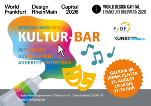 KULTUR-BAR am 19. August in der Galerie im KOMM @ Kunstverein Offenbach e. V.